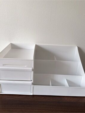 White make up Organizer with Drawers - Multi-Compartment Storage